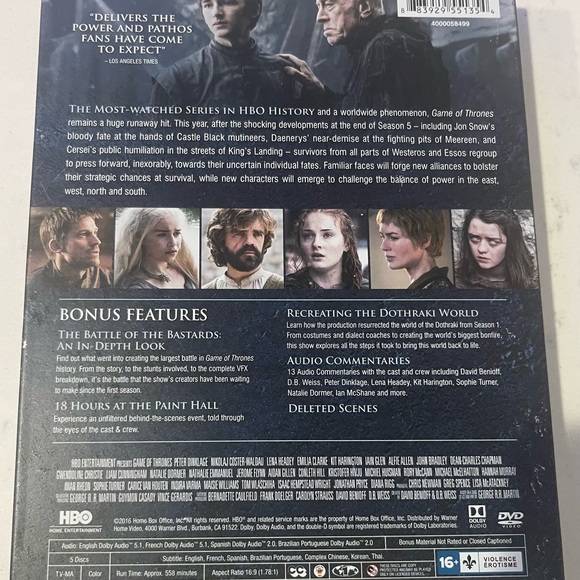 GAME OF THRONES DVD Complete Sixth Season Box Set - Picture 6 of 7